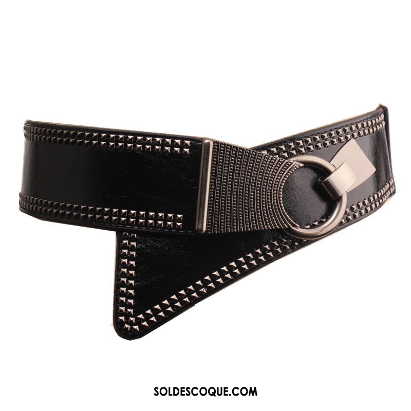 Ceinture Femme Décoration All-match Œillet Noir Rouge Soldes