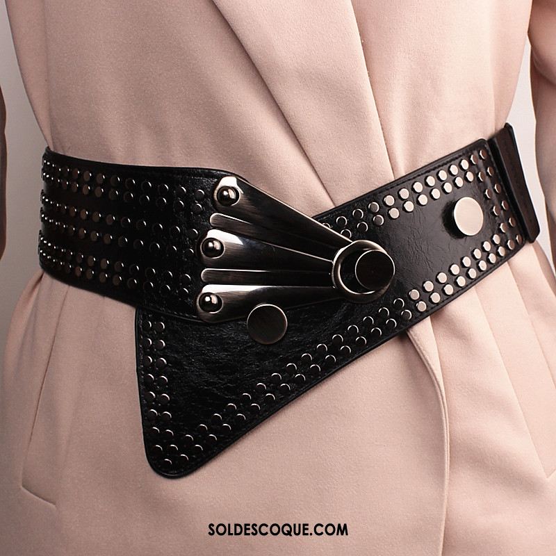 Ceinture Femme Décoration All-match Œillet Noir Rouge Soldes