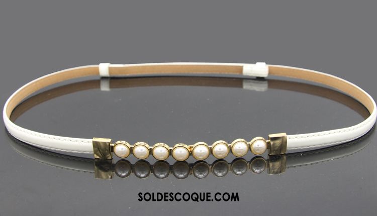 Ceinture Femme Décoration Blanc Petit Ajustable Perle Pas Cher