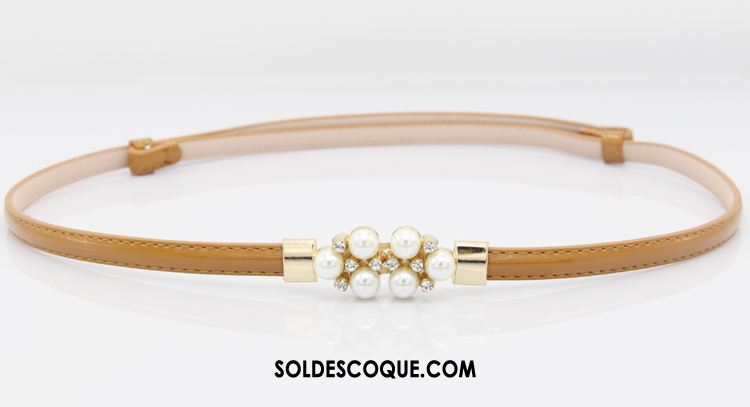 Ceinture Femme Décoration Blanc Petit Ajustable Perle Pas Cher