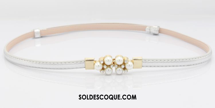 Ceinture Femme Décoration Blanc Petit Ajustable Perle Pas Cher