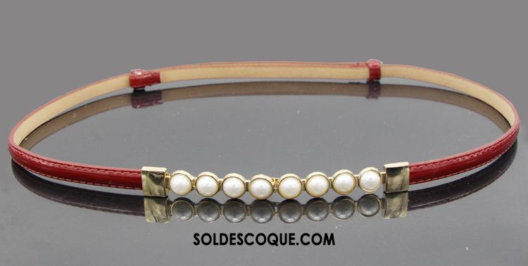 Ceinture Femme Décoration Blanc Petit Ajustable Perle Pas Cher