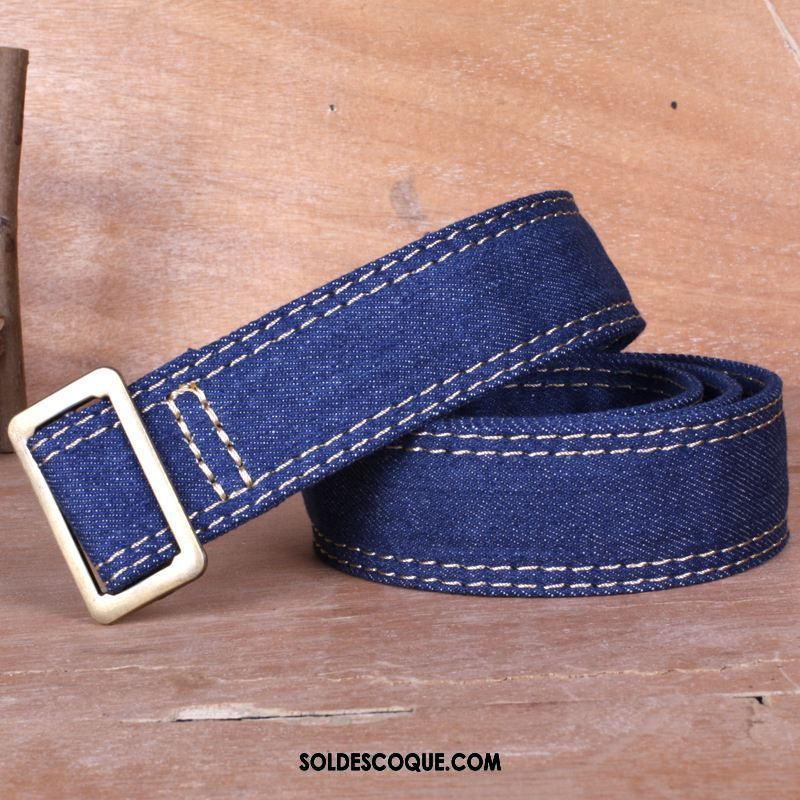 Ceinture Femme Décoration Bleu Denim Toile Ultra-court En Vente