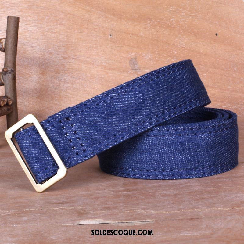 Ceinture Femme Décoration Bleu Denim Toile Ultra-court En Vente