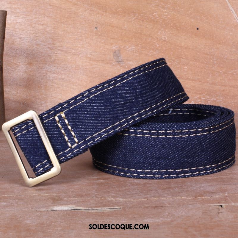 Ceinture Femme Décoration Bleu Denim Toile Ultra-court En Vente