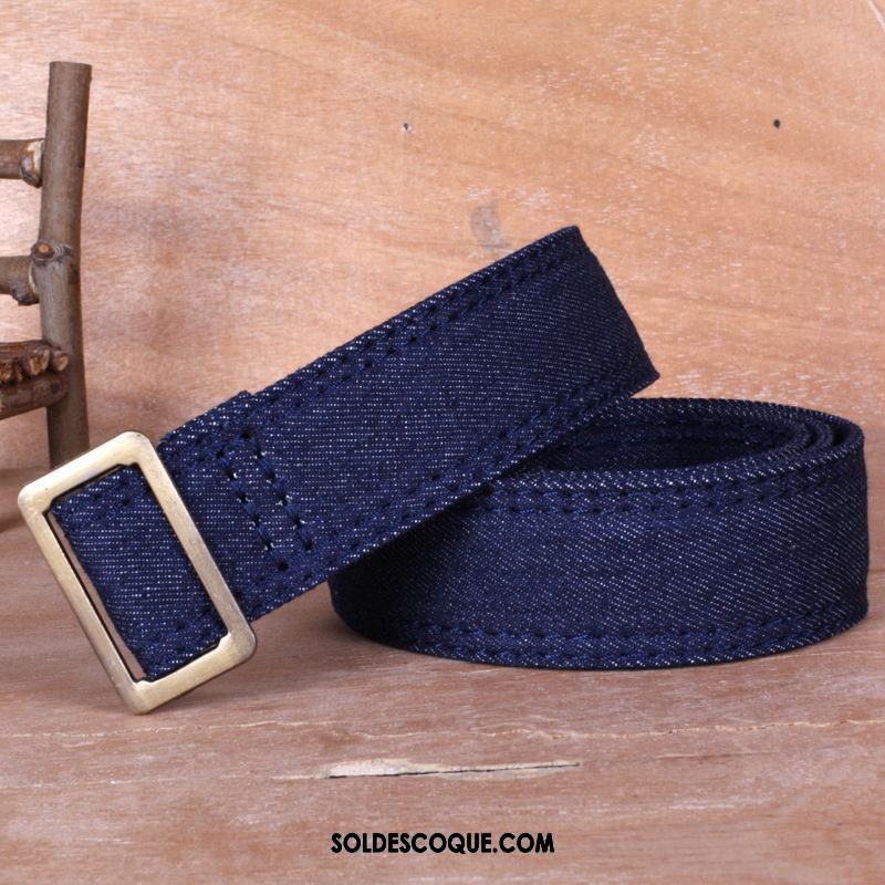 Ceinture Femme Décoration Bleu Denim Toile Ultra-court En Vente