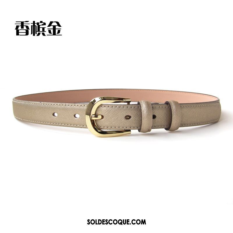 Ceinture Femme Décoration Cuir Véritable Simple Cuir De Vache Bleu En Ligne