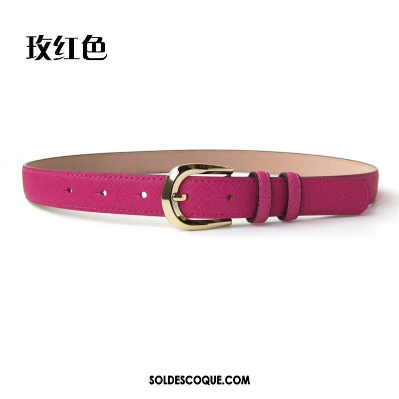 Ceinture Femme Décoration Cuir Véritable Simple Cuir De Vache Bleu En Ligne