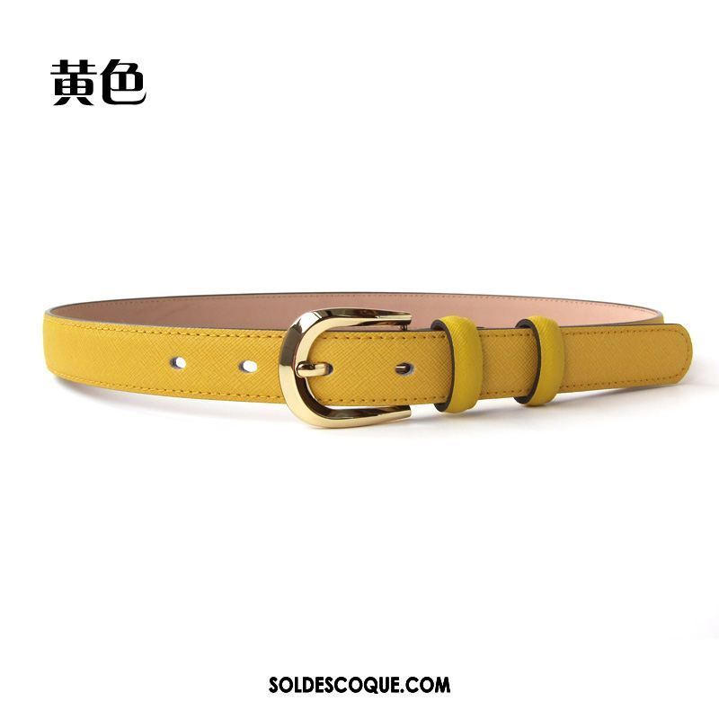 Ceinture Femme Décoration Cuir Véritable Simple Cuir De Vache Bleu En Ligne