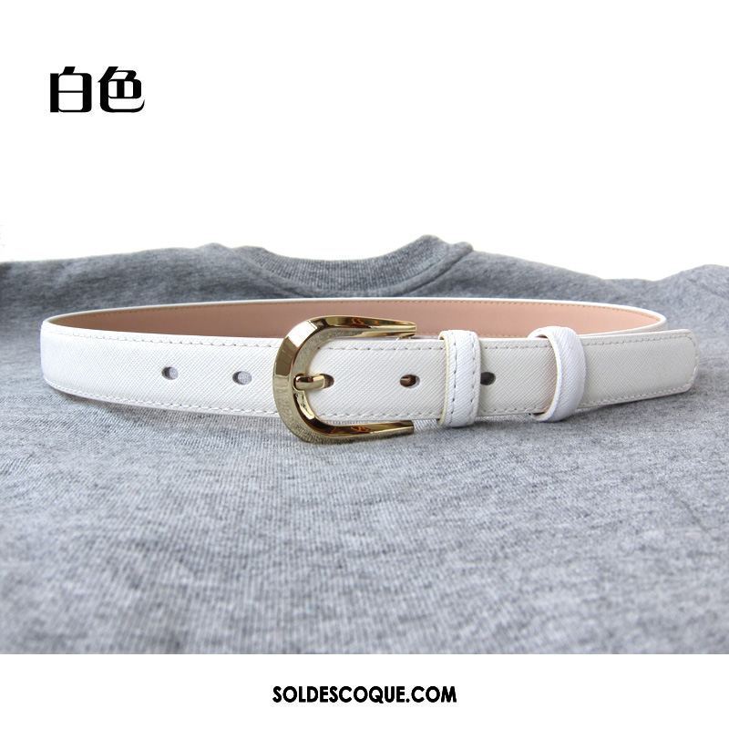 Ceinture Femme Décoration Cuir Véritable Simple Cuir De Vache Bleu En Ligne