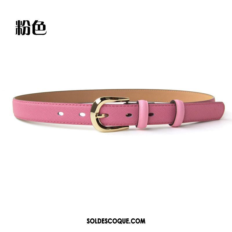 Ceinture Femme Décoration Cuir Véritable Simple Cuir De Vache Bleu En Ligne