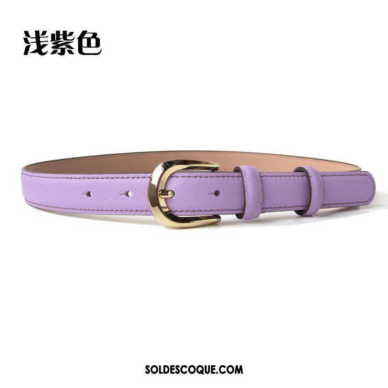 Ceinture Femme Décoration Cuir Véritable Simple Cuir De Vache Bleu En Ligne