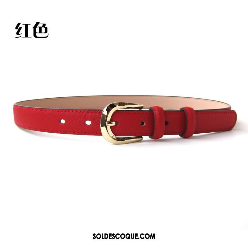 Ceinture Femme Décoration Cuir Véritable Simple Cuir De Vache Bleu En Ligne