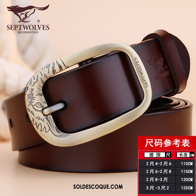 Ceinture Femme Décoration Loisir Boucle Cuir Véritable Tendance Pas Cher