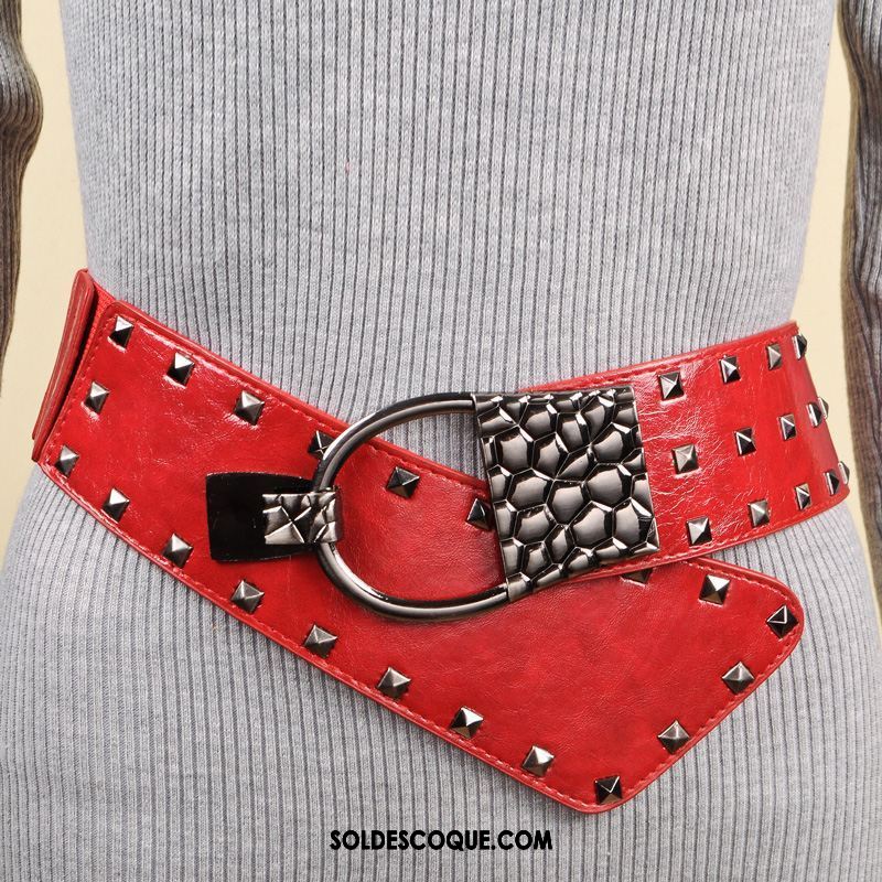 Ceinture Femme Europe Mode Œillet Bleu Élastique Soldes