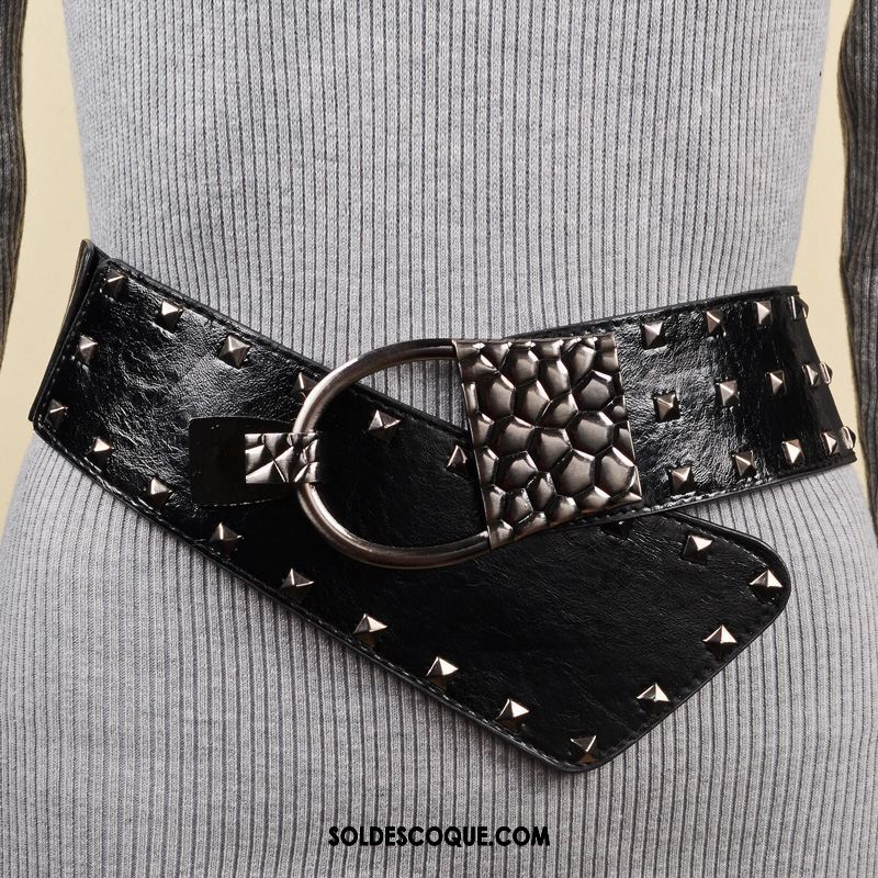 Ceinture Femme Europe Mode Œillet Bleu Élastique Soldes