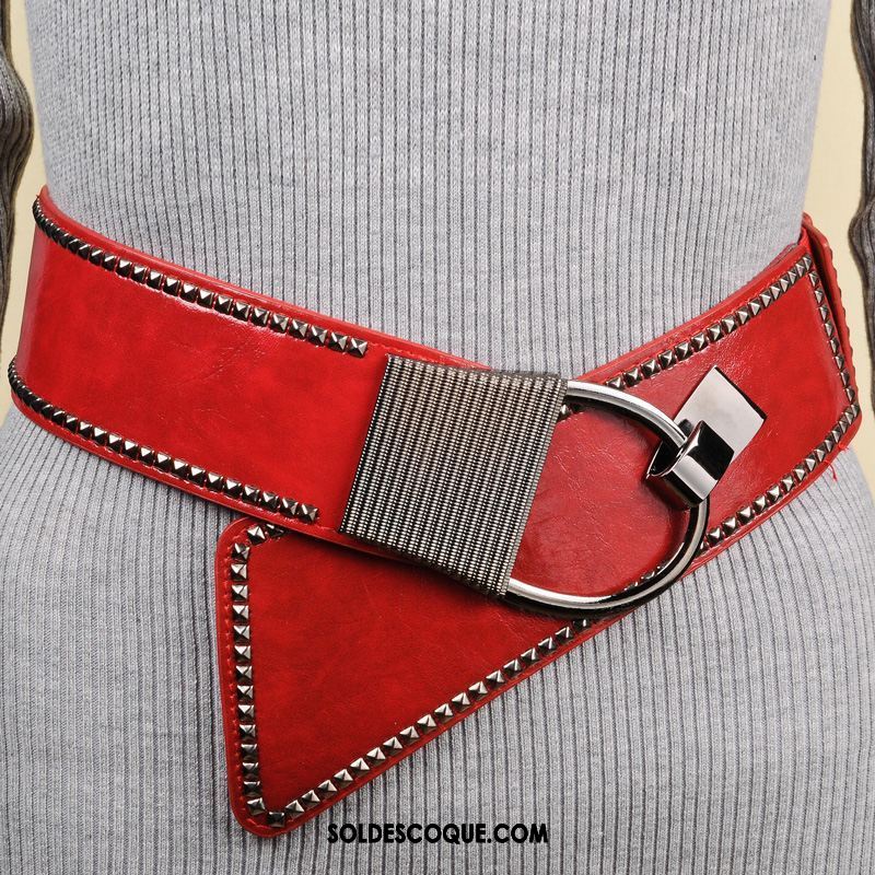 Ceinture Femme Europe Mode Œillet Bleu Élastique Soldes