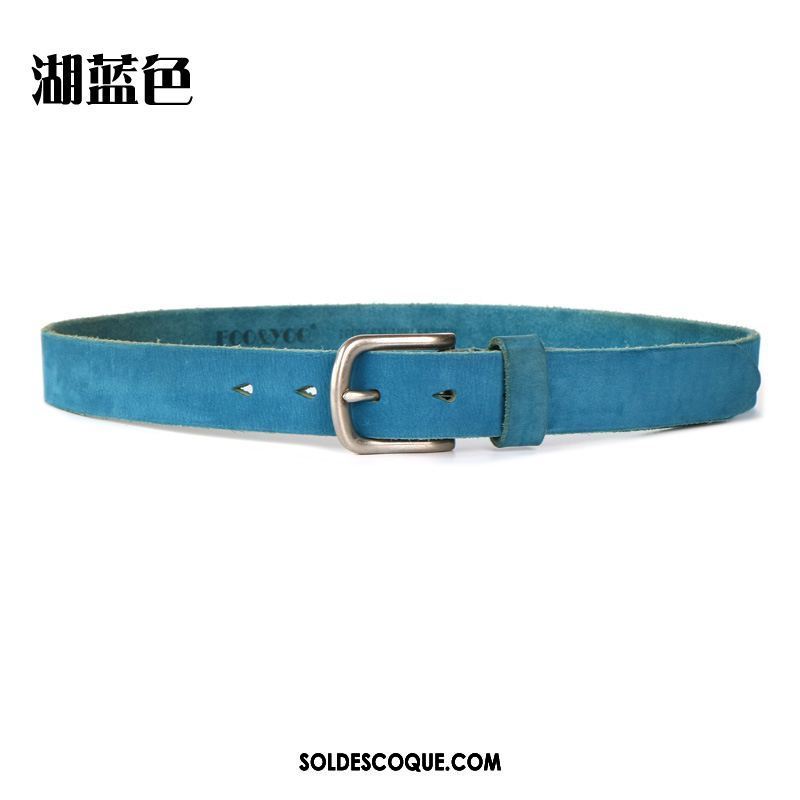 Ceinture Femme Homme Pure Gris Doux Cuir De Vache En Vente