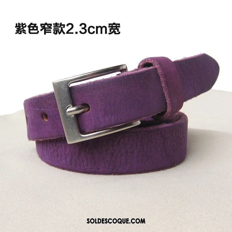 Ceinture Femme Homme Pure Gris Doux Cuir De Vache En Vente