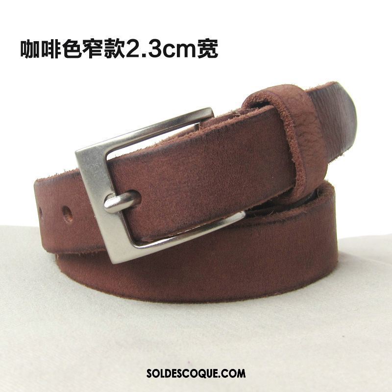 Ceinture Femme Homme Pure Gris Doux Cuir De Vache En Vente