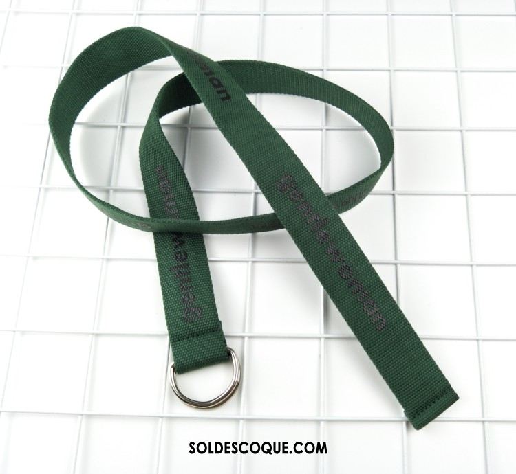 Ceinture Femme Jaune Vert All-match Toile Tendance En Ligne