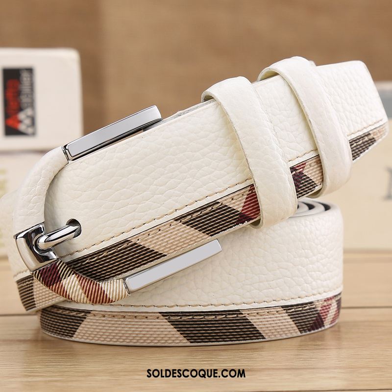 Ceinture Femme Jeunesse Loisir Boucle Cuir De Vache Couche De Tête Soldes