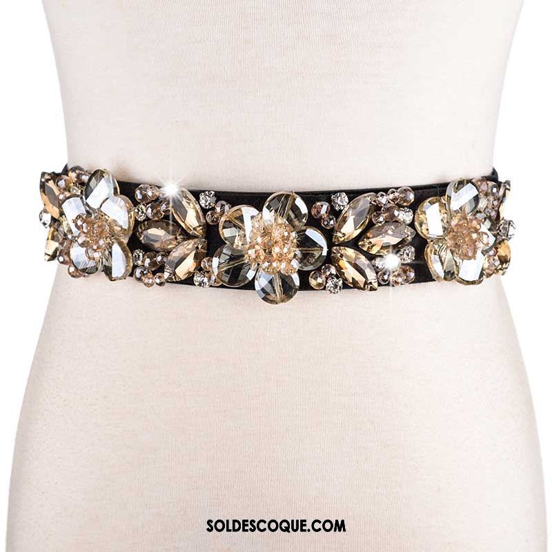 Ceinture Femme Loisir Mode Pierres De Strass Europe Élastique Soldes