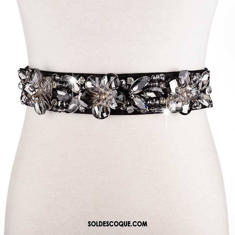 Ceinture Femme Loisir Mode Pierres De Strass Europe Élastique Soldes