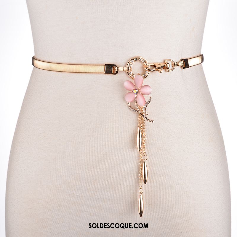 Ceinture Femme Loisir Élastique Tendance Mode Métal Pas Cher