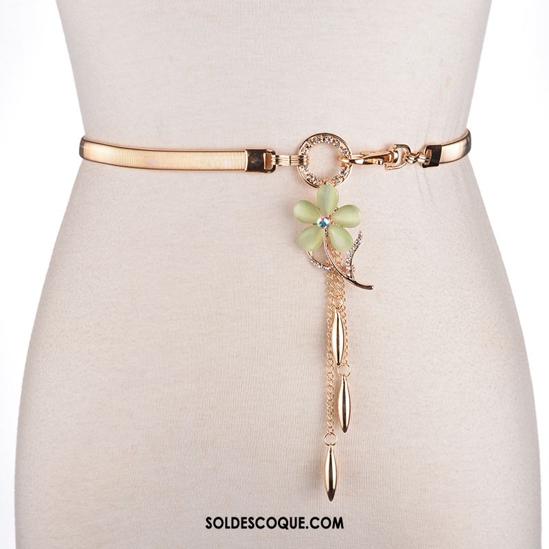 Ceinture Femme Loisir Élastique Tendance Mode Métal Pas Cher