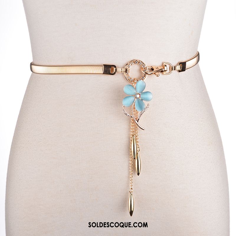 Ceinture Femme Loisir Élastique Tendance Mode Métal Pas Cher