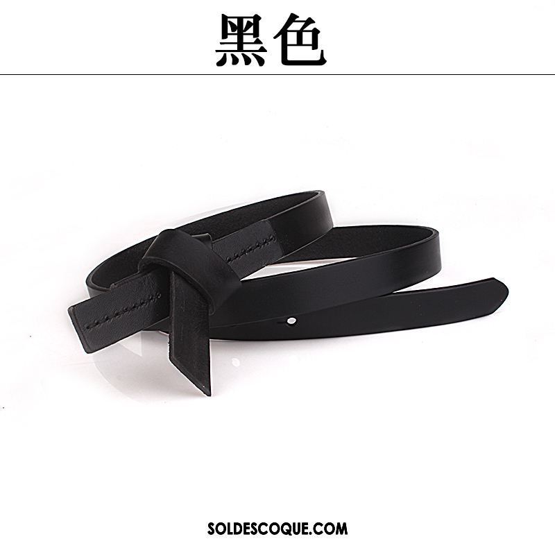 Ceinture Femme Mode All-match Rouge Couche De Tête Noir Soldes