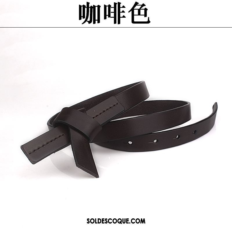 Ceinture Femme Mode All-match Rouge Couche De Tête Noir Soldes