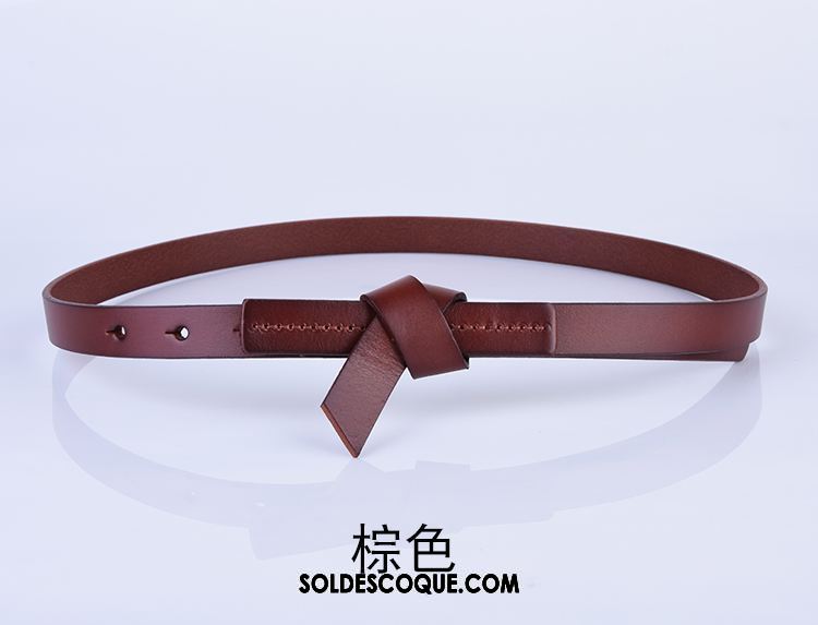 Ceinture Femme Mode All-match Rouge Couche De Tête Noir Soldes