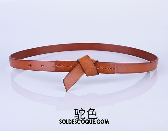 Ceinture Femme Mode All-match Rouge Couche De Tête Noir Soldes