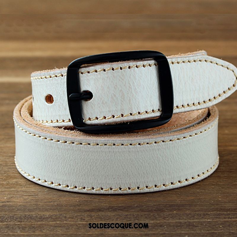 Ceinture Femme Mode Couche De Tête Cuir De Vache Cuir Véritable All-match Pas Cher