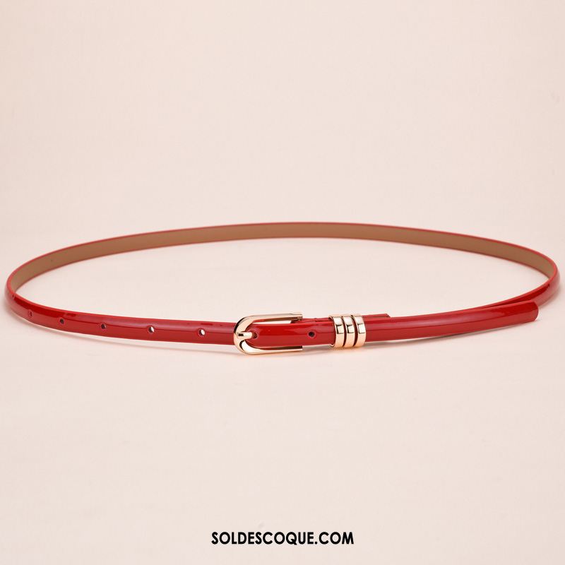 Ceinture Femme Mode Cuir Verni Nouvelles Arrivées Décoration Rouge En Ligne