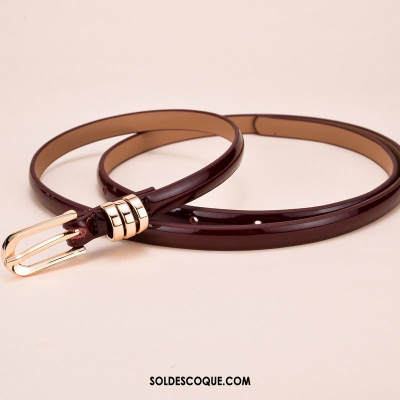 Ceinture Femme Mode Cuir Verni Nouvelles Arrivées Décoration Rouge En Ligne