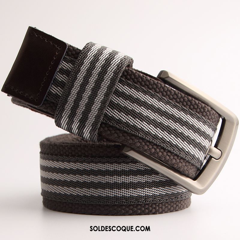 Ceinture Femme Multicolore Boucle Plus Épais Rouge Rayé France