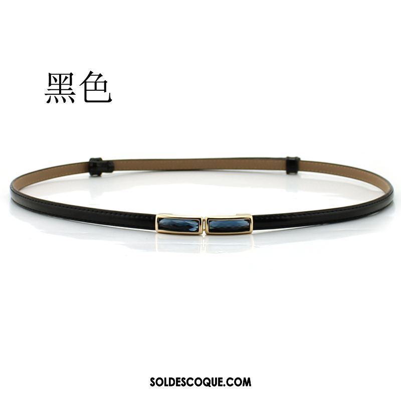 Ceinture Femme Noir Cuir Verni Mode Bien Cuir De Vache Pas Cher