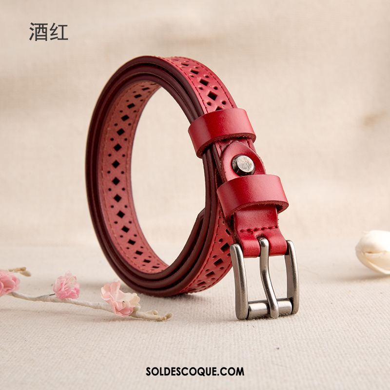 Ceinture Femme Noir Marron Jeans All-match Simple Soldes