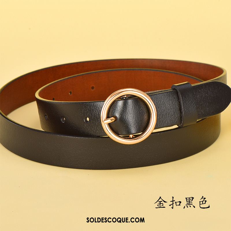 Ceinture Femme Noir Marron Jeans All-match Simple Soldes