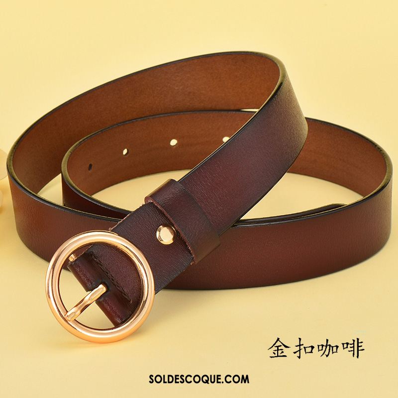 Ceinture Femme Noir Marron Jeans All-match Simple Soldes