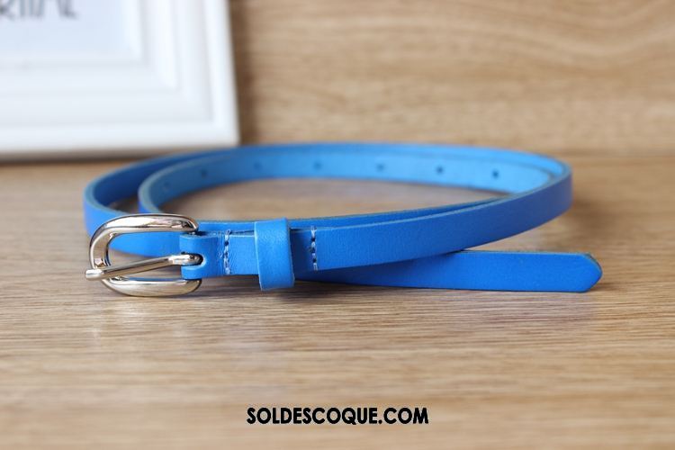 Ceinture Femme Noir Rouge Cuir Véritable Décoration Étroit Pas Cher