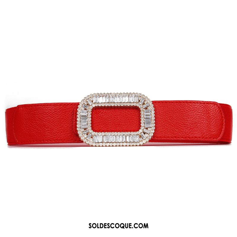 Ceinture Femme Pierres De Strass Élastique Mode All-match Décoration Pas Cher