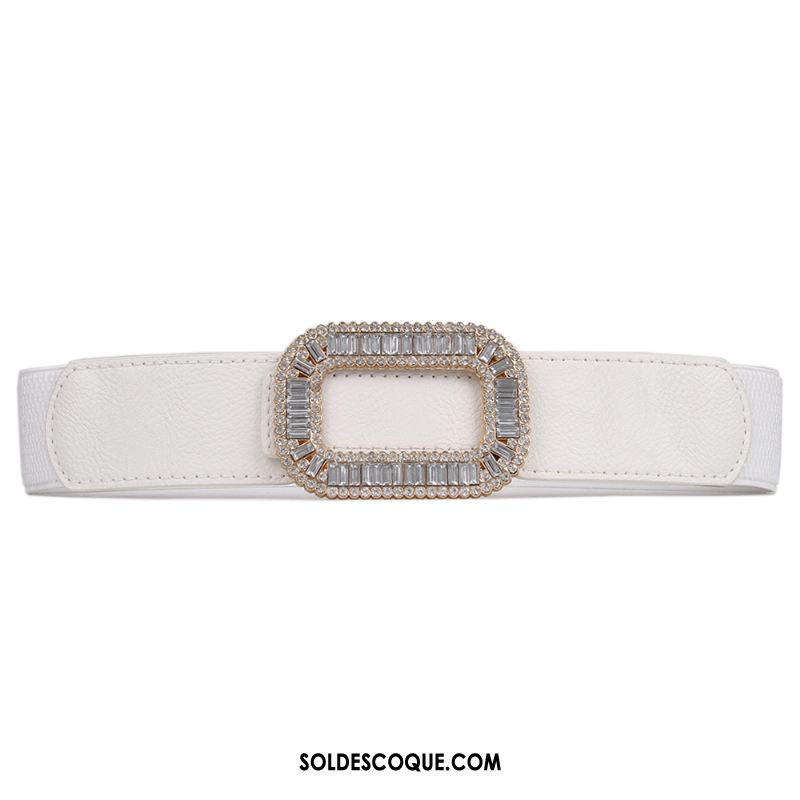 Ceinture Femme Pierres De Strass Élastique Mode All-match Décoration Pas Cher