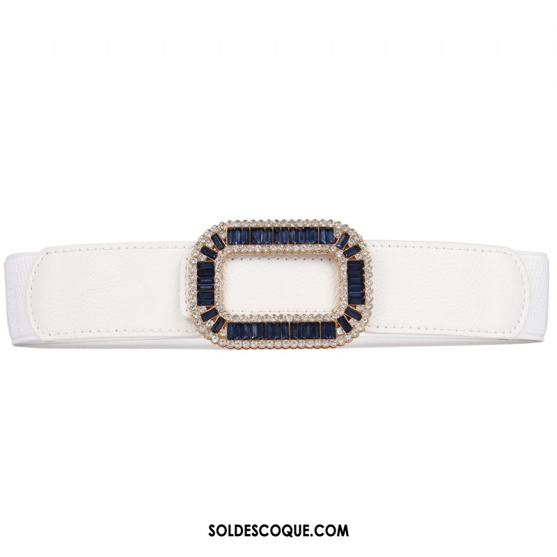 Ceinture Femme Pierres De Strass Élastique Mode All-match Décoration Pas Cher