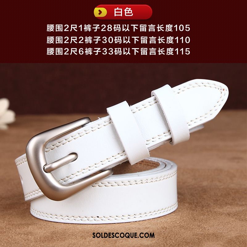 Ceinture Femme Rouge Loisir Mode Modèles Féminins Cuir De Vache Pas Cher