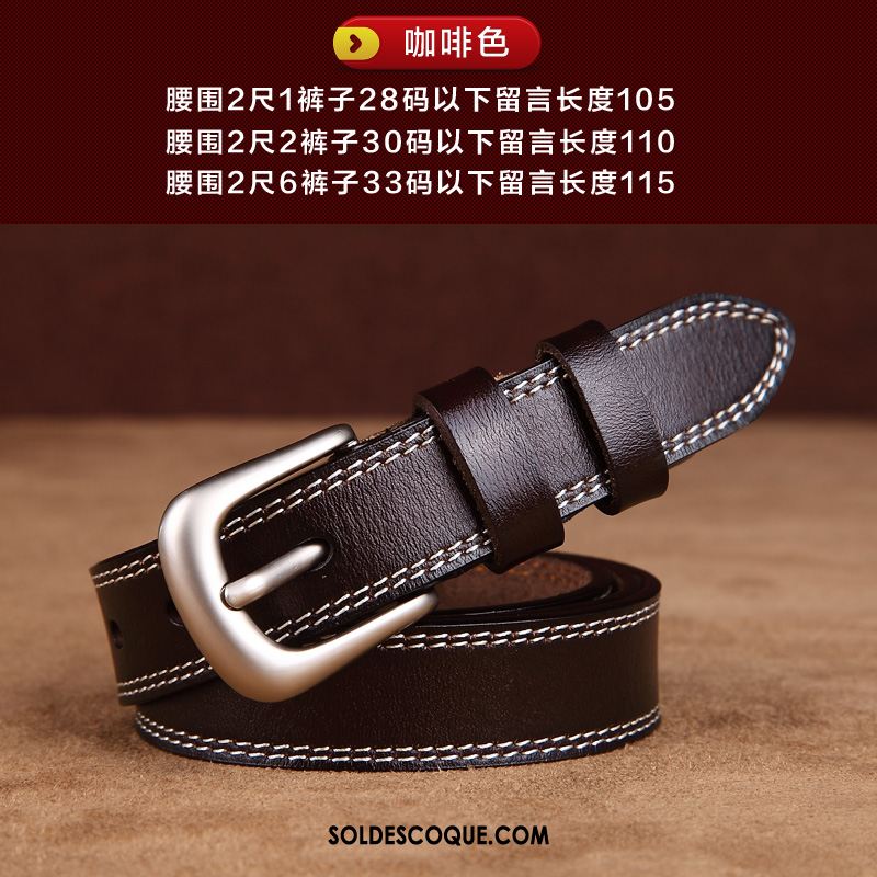 Ceinture Femme Rouge Loisir Mode Modèles Féminins Cuir De Vache Pas Cher