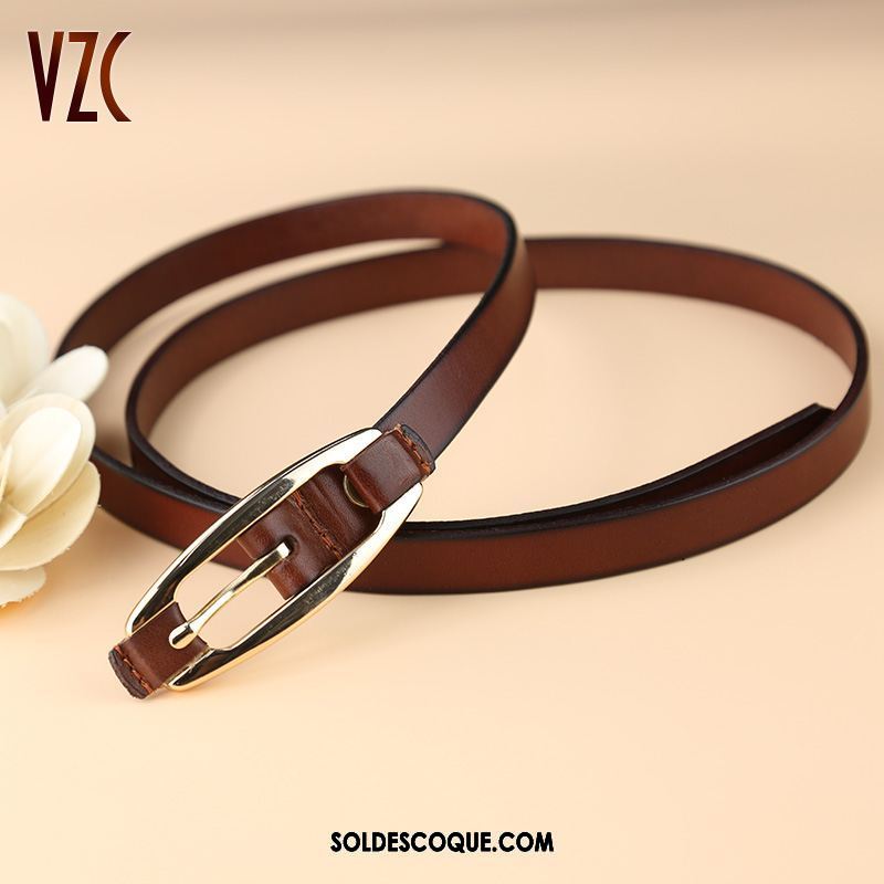 Ceinture Femme Rétro Cuir De Vache All-match Loisir Bien Soldes